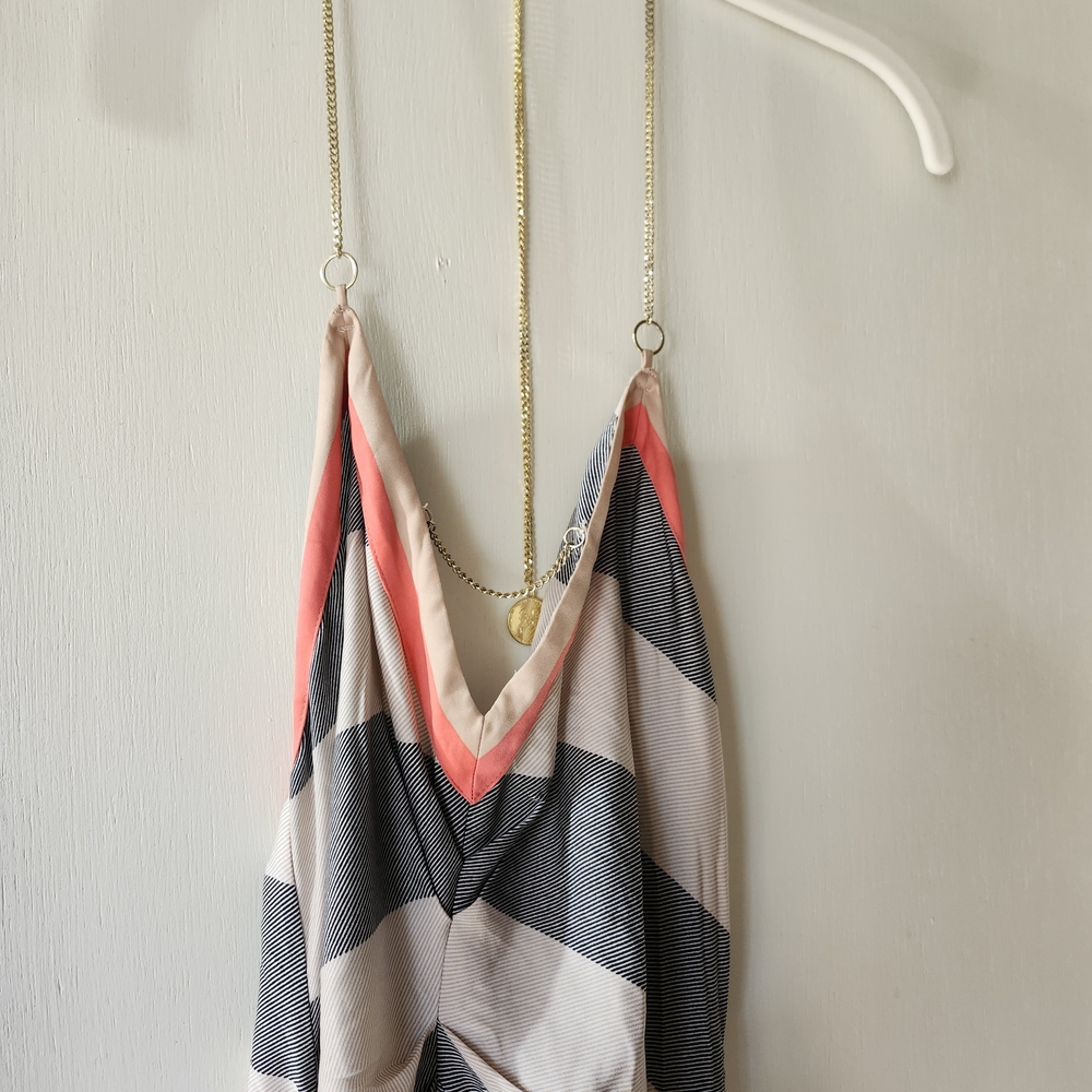 Striped V-Neck Maxi Dress